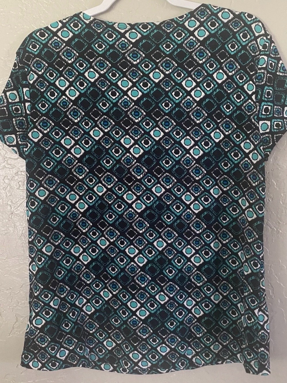 East 5th Teal & Black Geometric Short-Sleeve Top